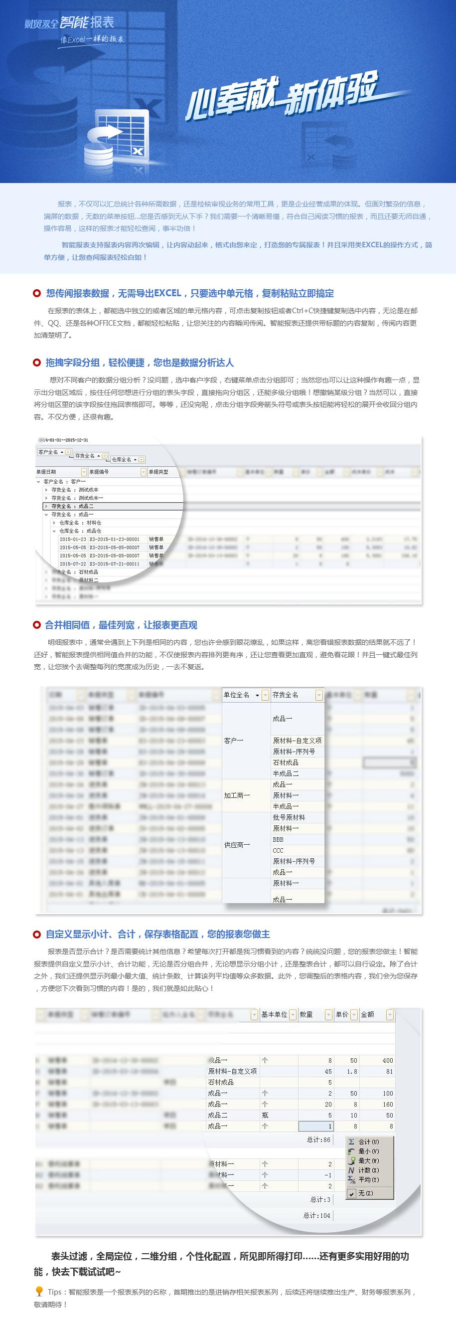 财贸双全智能报表发布